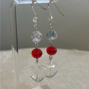 Crystal clear glass hearts and AB Glass Earrings